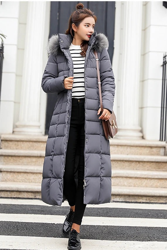 Warm Women's Padded Coat with Fleece Lined Hood
