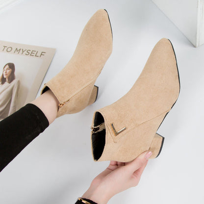 Ladies Low Heel Ankle Boots - Pointed Toe Style - ModishWorld