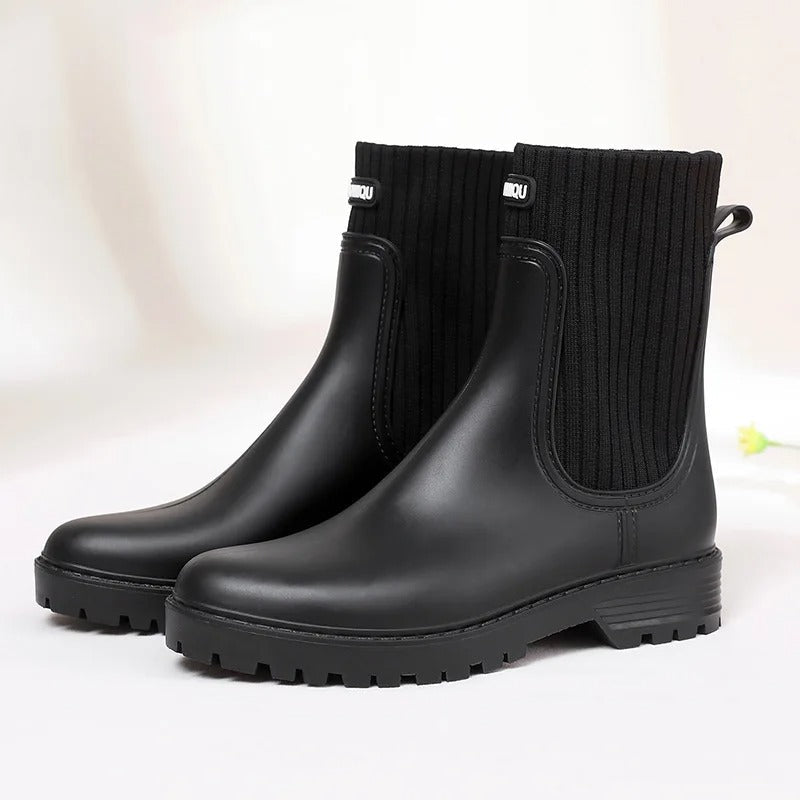 Waterproof Women's Slip On Ankle Rain Boot