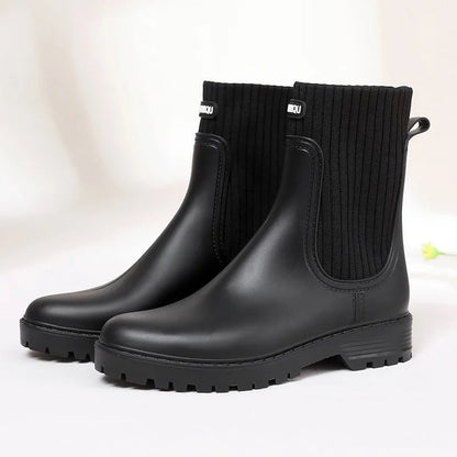 Waterproof Women's Slip On Ankle Rain Boot