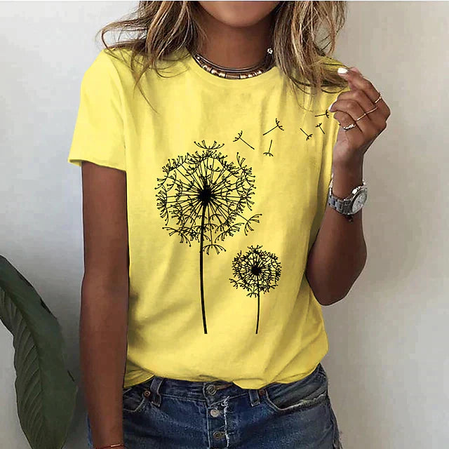 Relaxed Fit Floral Womens Tee Shirt