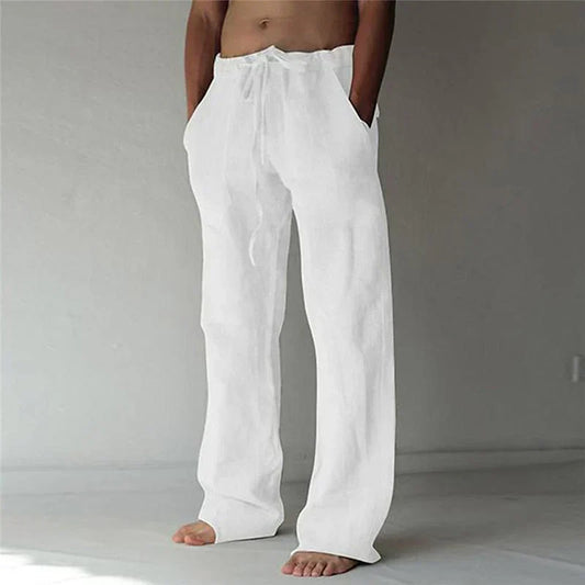 Comfortable Mens Loose Fit Linen Trousers - ModishWorld