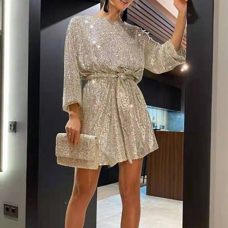 Sparkly Sequin Party Dress for Ladies