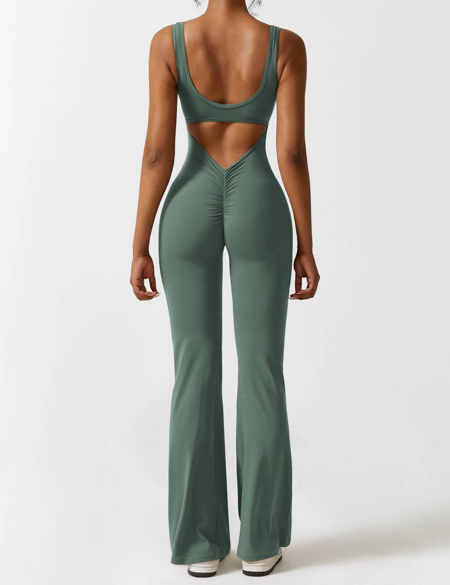 Chic V Neck Wide Leg Jumpsuit for Women