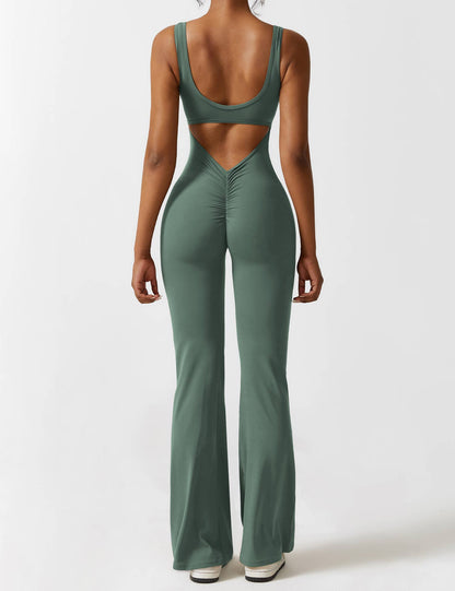 Chic V Neck Wide Leg Jumpsuit for Women