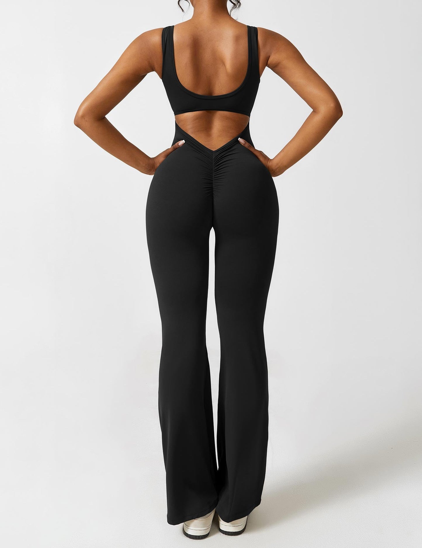 Chic V Neck Wide Leg Jumpsuit for Women