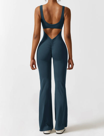 Chic V Neck Wide Leg Jumpsuit for Women