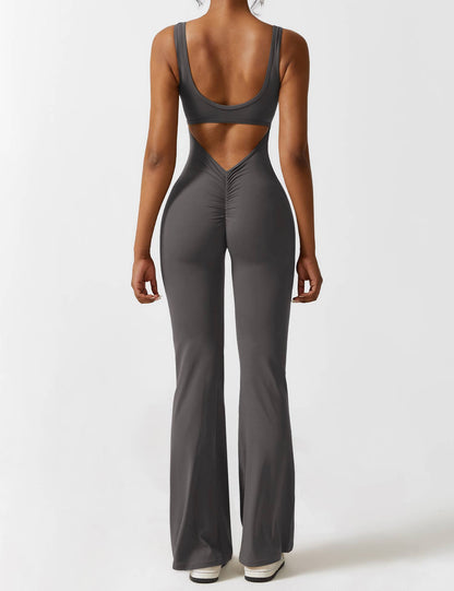 Chic V Neck Wide Leg Jumpsuit for Women