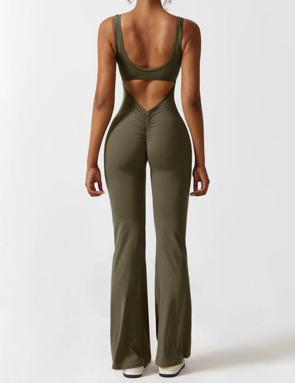 Chic V Neck Wide Leg Jumpsuit for Women