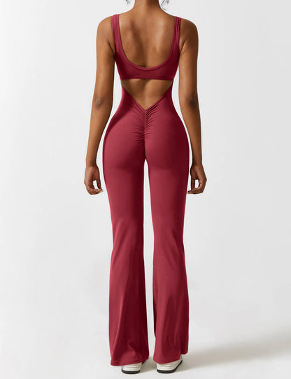 Chic V Neck Wide Leg Jumpsuit for Women
