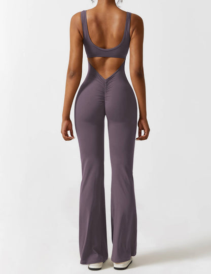 Chic V Neck Wide Leg Jumpsuit for Women