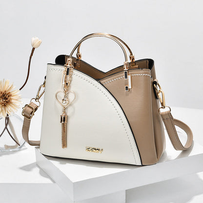 Fashion Colour Block Tote Bag with Metal Handles - ModishWorld
