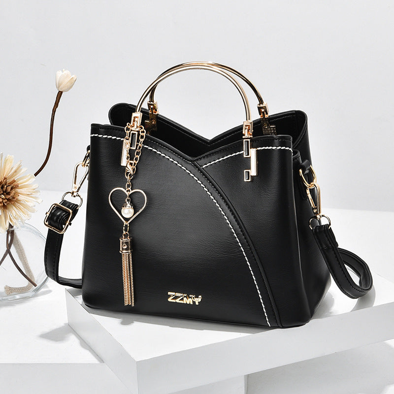 Fashion Colour Block Tote Bag with Metal Handles